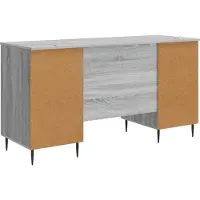vidaXL Schreibtisch Sonoma-Grau 142,5 x 50 x 75 cm Holzwerkstoff