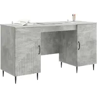 vidaXL Schreibtisch Betongrau 142,5 x 50 x 75 cm Holzwerkstoff