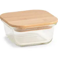 Zeller Vorratsbehälter m. Bambusdeckel, 320 ml, Glas, 11,2 x 11,2 x 5 cm
