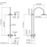Dornbracht 26632892-27 Shower Pipe mit Brausebatterie TARA