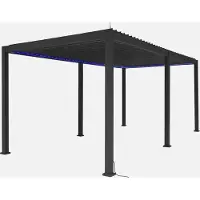 Sweeek - Pergola mit motorisiertem Lamellendach und LED-Beleuchtung Triomphe 3x6m - Anthrazit