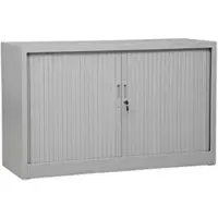 Gürkan G-Office Rollladenschrank SDC.0712, aus Metall, abschließbar, 120 x 75 x 46 cm (B/H/T), lichtgrau, 1 Boden