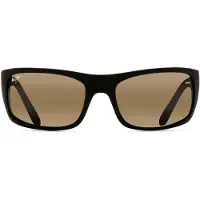Maui jim H202 Peahi Unisex-Sonnenbrille Vollrand Eckig Kunststoff-Gestell, schwarz