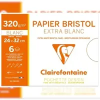Clairefontaine 5x Bristolpapier 24x32cm 320g, Packung mit 6 Bogen - 96370C
