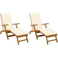 vidaXL Liegestuhl zum Verstellen und Klappen 2 pcs 55 x 146 x 91 cm