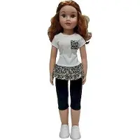 SMILYPLAY Laufpuppe Julka 70cm mit kämmbaren Haaren und bequemem Outfit SP83935