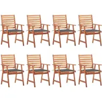 vidaXL Cloris Designermöbel Garten-Essstühle 8er Set mit Kissen Massivholz Akazie 2024 Neu