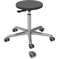 Proregal Antistatischer Drehhocker Indianapolis, ESD-Sitz, Sitzhöhe 44-62cm, Tragfähigkeit 110kg, Polyurethane-Sitz, Aluminium-Fußkreuz, Rollen