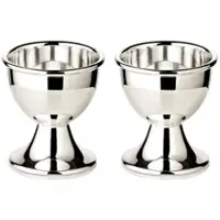 Edzard 2er Set Eierbecher Classo (Höhe 5 cm), klassische Form, schwerversilbert