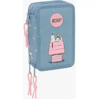 Snoopy Gefülltes Dreifach-Federmäppchen 37 Teile, Jeans