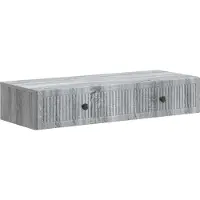 vidaXL Wandmontierter Beistelltisch Graues Sonoma 87,5 x 34,5 x 17 cm