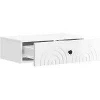vidaXL Wandmontierter Beistelltisch Hochglanz Weiß 59 x 34,5 x 17 cm