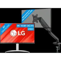 LG 27UP850K-W.AEU + BlueBuilt Monitorhalterung Gasfeder für 1 Monitor