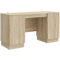 vidaXL Schreibtisch Sonoma-Eiche 142,5 x 50 x 75 cm Holzwerkstoff