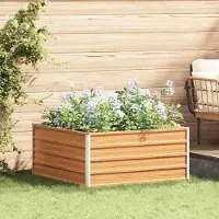 Prolenta Maison Exclusive - Hochbeet Hellbraun 100 x 100 x 45 cm Verzinkter Stahl