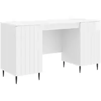 vidaXL Schreibtisch Hochglanz Weiß 142,5 x 50 x 75 cm Holzwerkstoff