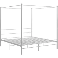 vidaXL Himmelbett Weiß Metall 180x200 cm