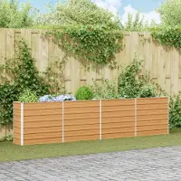 vidaXL "Schlussverkauf" Hochbeet im Garten - 1 pc - Blumenbeet/Gartenbeet - Hellbraun 320x40x77 cm Verzinkter Stahl C13482