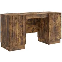 vidaXL Schreibtisch Geräucherte Eiche 142,5 x 50 x 75 cm Holzwerkstoff