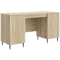 vidaXL Schreibtisch Sonoma-Eiche 142,5 x 50 x 75 cm Holzwerkstoff