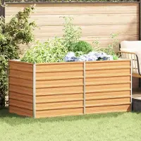 vidaXL "Schlussverkauf" Hochbeet im Garten - 1 pc - Blumenbeet/Gartenbeet - Hellbraun 160x80x77 cm Verzinkter Stahl C13483