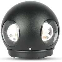 V-TAC VT834B 4W LED Wandleuchte Schwarzer Körper Rund 4000K IP65