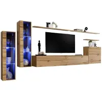 Meublorama AM-SWITCH 11-WT SW 11*7C/89KG, 3 Regale, 4 Tür(en), Braun, Mitteldichte Faserplatte (MDF), 6 Schublade(n), 400 mm