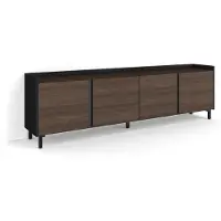 Skraut Home TV-Möbel Holzeffekt dunkler eiche und schwarz 207x35x61cm mit Beinen