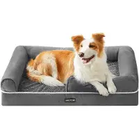 OEM Orthopädisches Hundebett mit Rand und abnehmbarer Hülle, grau, 91x71x25cm, rutschfest