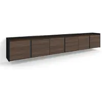 Skraut Home TV-Möbel Holzeffekt dunkler eiche und schwarz 309x35x50cm Hängend