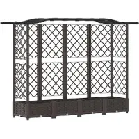 vidaXL Hochbeet mit Rankgitter und Dach Braun 203,5 x 40 x 123 cm PP