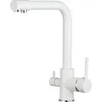 BieTal Wasserhahn Küche BT-301 3-Wege L-Auslauf Küchen Mischbatterie weiß