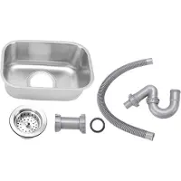 Gistuch Drop-In-Barspüle 12,6 x 8,66 x 4,72 Zoll Unterbau-Einzelbecken-Edelstahlküche inklusive Abflussset für Autos, Boote, Wohnmobile, Yachten