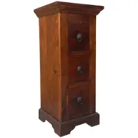 MASSIVMOEBEL24.DE MASSIVMOEBEL24 Kommode Akazie 33x31x74 nougat lackiert OXFORD #501
