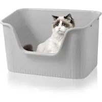 OEM Große Katzenbak XXL, hoch, grau, 64x45x33cm, wasserdicht