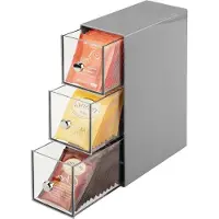 Famanu Aufbewahrungsbox Organizer für die Küche - Grau-Transparent