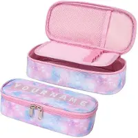 OEM Große Schultasche für Mädchen, 2 Fach, Stiftehalter, rosa