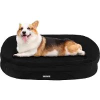 OEM Orthopädisches Hundebett, Hundekissen, vierseitiger Halsstütze, Anti-Slip-Boden, abnehmbar und waschbar, für kleine und mittelgroße Hunde, 90 x 71 x 15 cm, schwarz