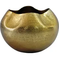 FineBuy Vase Tischvase 30cm Aluminium Alu Blumenvase Wohndeko Rund Metall Handmade Deko