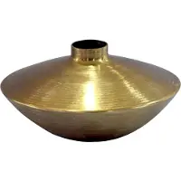 FineBuy Vase Tischvase 35cm Aluminium Alu Blumenvase Wohndeko Rund Handmade Deko Metall