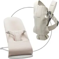 BabyBjörn Bundle Babywippe Bliss 3D & Babytrage Mini, beige