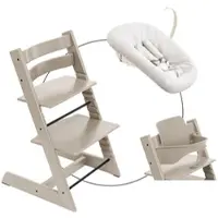 Stokke Tripp Trapp Bundle Treppenhochstuhl inklusive Newbornset Vanilla White & Babyset, grau