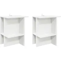 vidaXL Couchtisch 2 stk. Weiß 40 x 30 x 49 cm Holzwerkstoff
