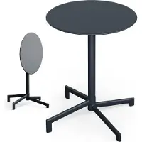 Blumfeldt Bistrotisch – 60 cm Rund Klappbar Outdoor-Tisch, Wetterfester Stahl, Platzsparend, Ideal für Garten, Balkon, Terrasse