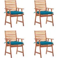Prolenta Maison Exclusive - Garten-Essstühle 4 Stk. mit Kissen Massivholz Akazie
