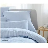 Elegante Bettwäsche Hamburger Streifen - 155x220 cm + 40x80 cm blau-weiss