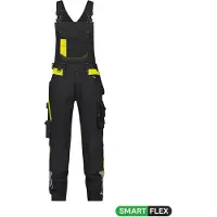 Dassy Stretch-Arbeitslatzhose mit Kniepolstertaschen Ulsan - schwarz/neongelb - 63