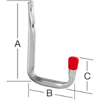 August Vormann Wandhaken U-Form verzinkt rote Endkappen - 120 x 82 ; 1 Stk