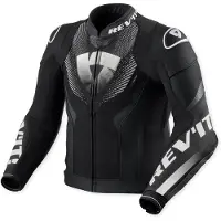 REV'IT! Revit Hyperspeed 3 Air perforierte Motorrad Lederjacke, schwarz/weiß, 52
