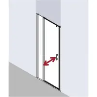 Kermi Liga Pendeldeur Helder Glas 80x200 cm Zilver Matglans